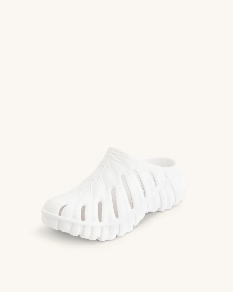 JW PEI Damen Tara Blatt Plattform Clog - Weiß