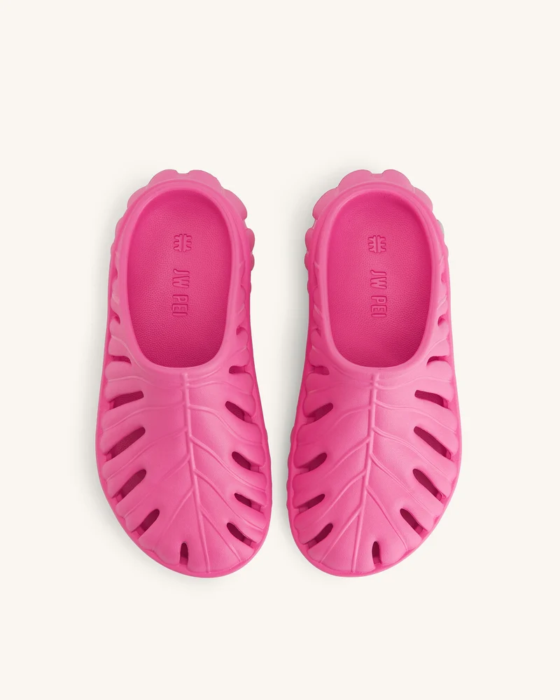 JW PEI Damen Tara Blatt Plattform Clog - Leuchtendes Pink