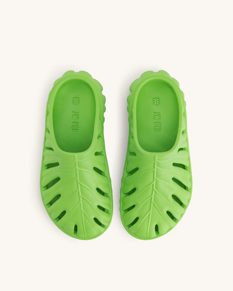 JW PEI Damen Tara Blatt Plattform Clog - Neon Grün
