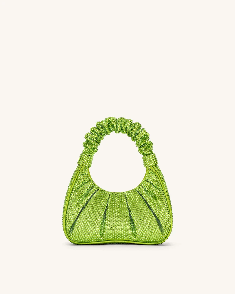 Gabbi Kunstkristall Medium geraffte Hobo Handtasche - Grün