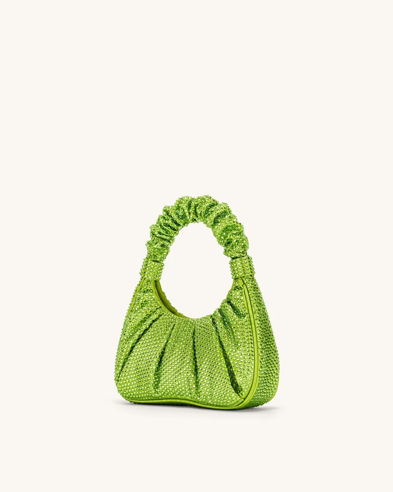 Gabbi Kunstkristall Medium geraffte Hobo Handtasche - Grün