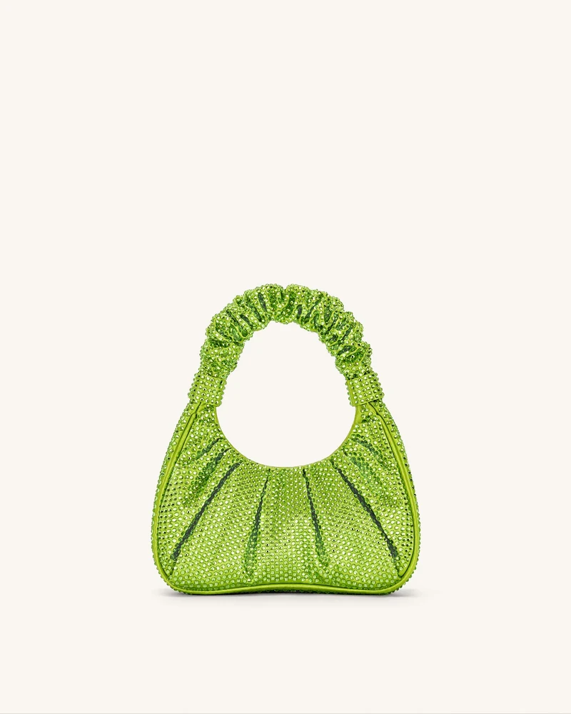 Gabbi Kunstkristall Medium geraffte Hobo Handtasche - Grün