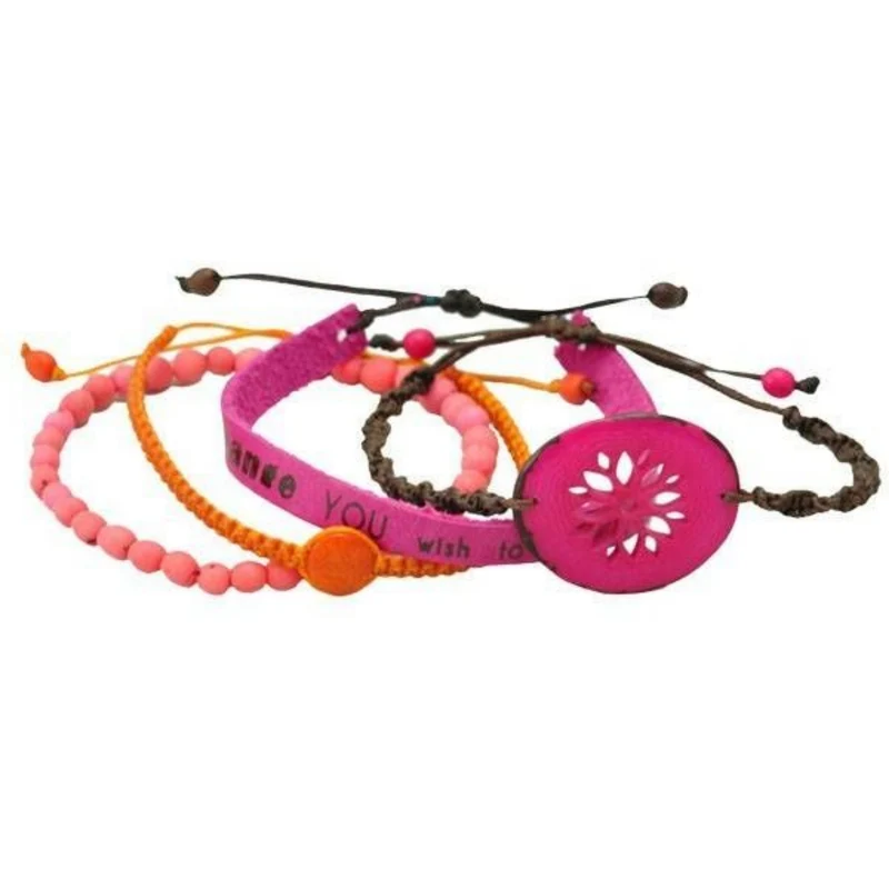 MoreThanHip Set aus 4 handgefertigten Armbändern "Colombianas"