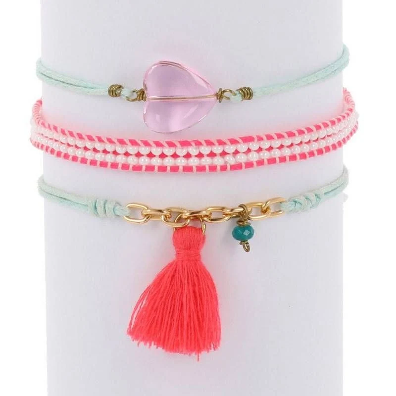 MoreThanHip Ibiza-inspiriertes Armband-Set mit Glasperlen