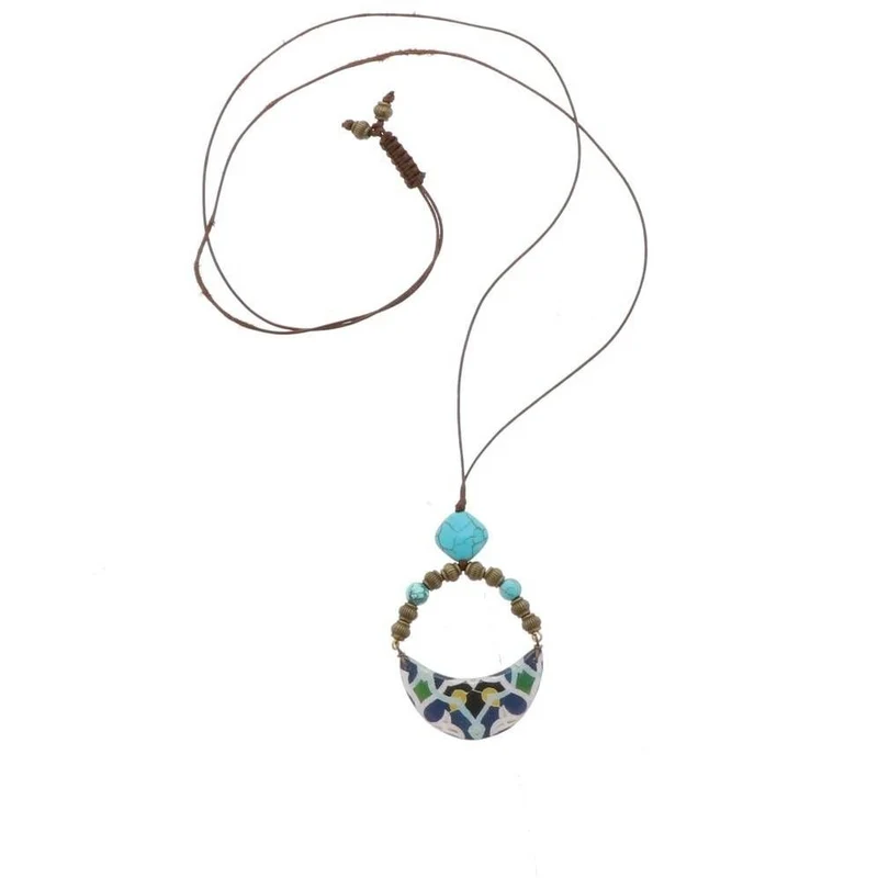 MoreThanHip Kette mit handgefertigtem, buntem Mosaikstein "Cyra"