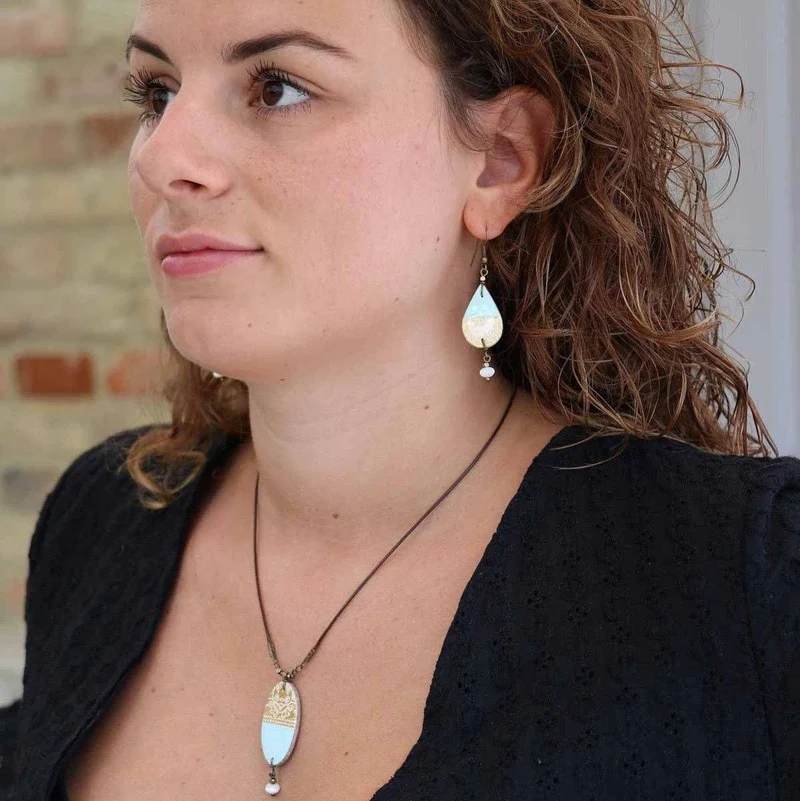 MoreThanHip Kette mit handgefertigtem, buntem Mosaikstein "Soraya"