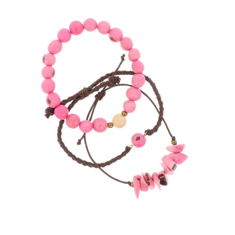 MoreThanHip Armband-Set aus Tagua und Acai "Laila"
