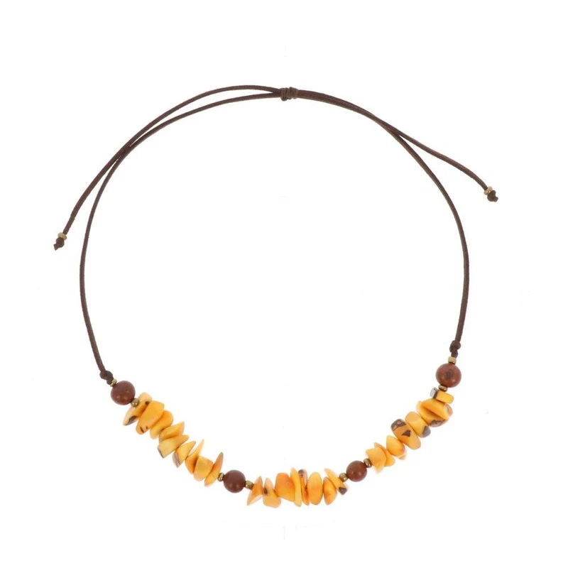 MoreThanHip Verstellbare Halskette aus Tagua und Acai "Alicia"