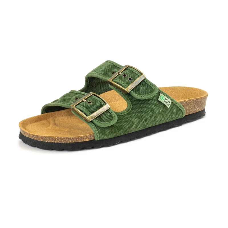 Natural World Washed Vegane Pantoletten "Tropic"