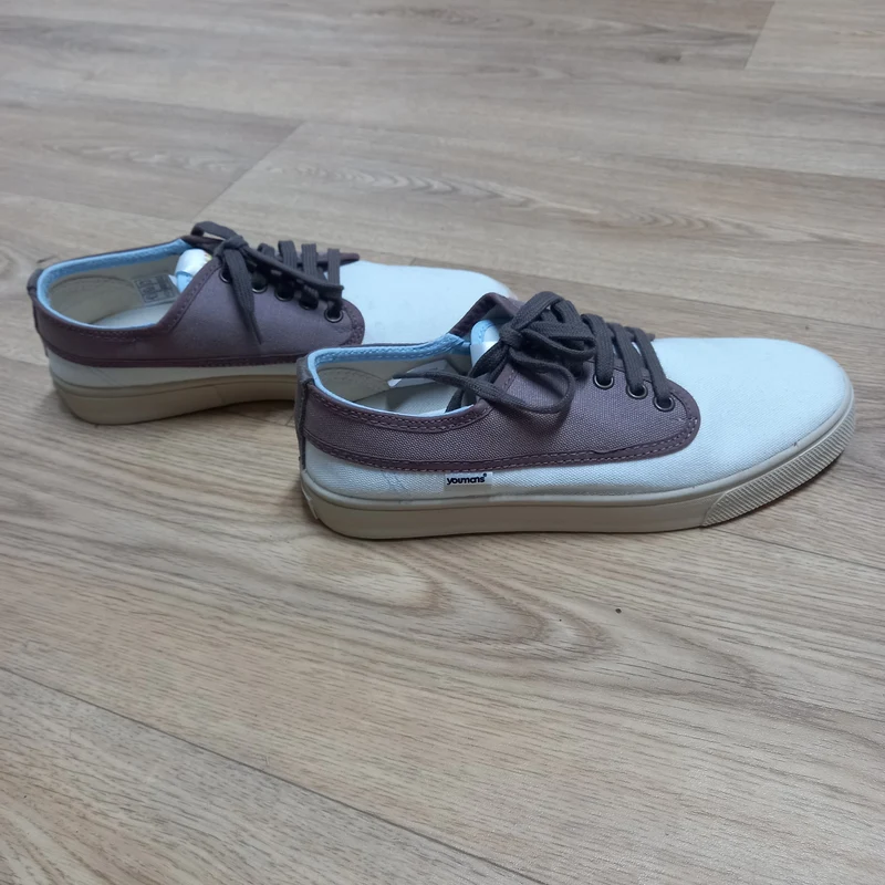 Youmans Unisex Canvas Sneaker "Coquina" - Hellblau-Braun - Dritte Wahl