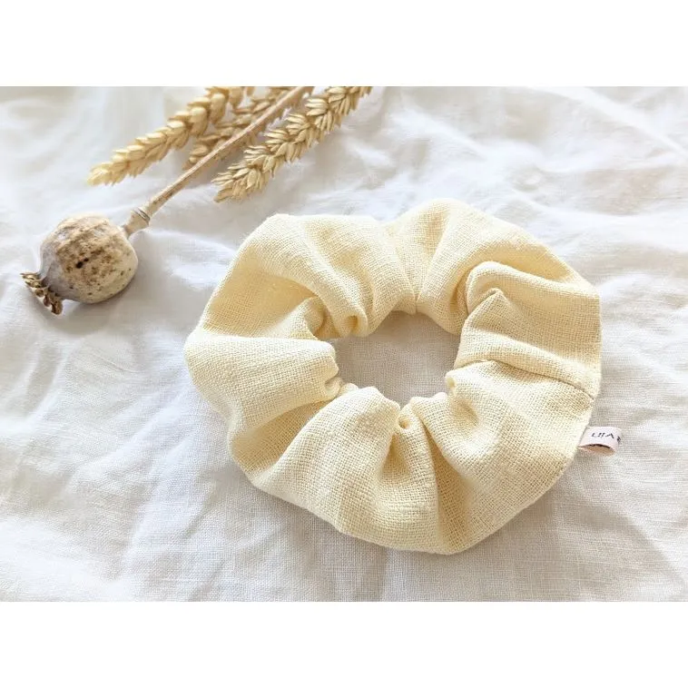 Heavin Scrunchie 2er-Set "Margeriten Blumen & Leinen Pastell"