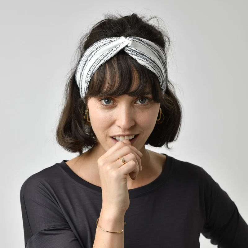 Lovjoi Haarband "PAINTED LADY" - Ivory-Black
