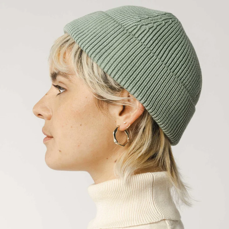 MELA Unisex Kurze Rippstrick Mütze "RAFI" - mint
