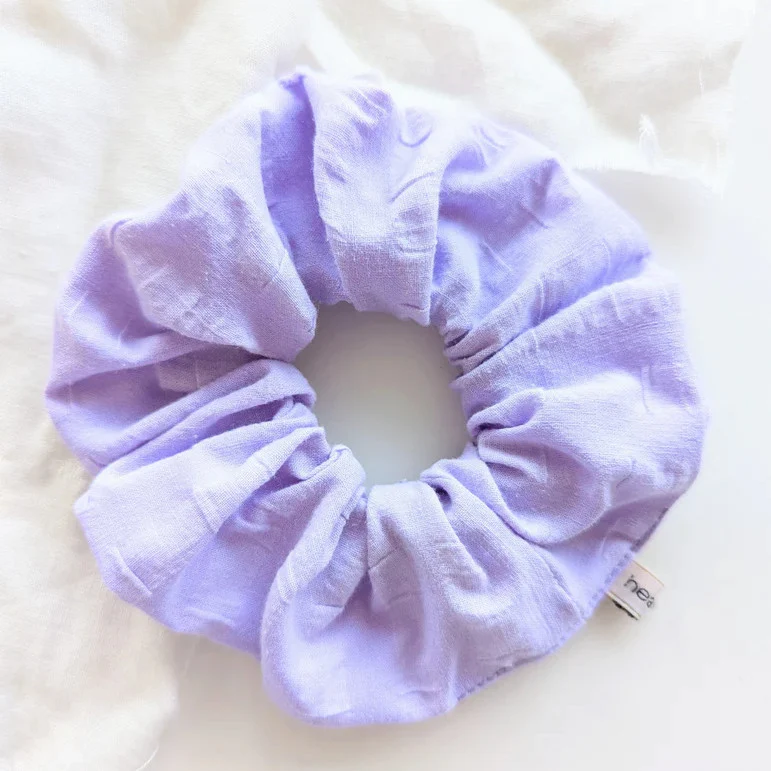 Heavin Scrunchie Upcycling "Flieder Seersucker"