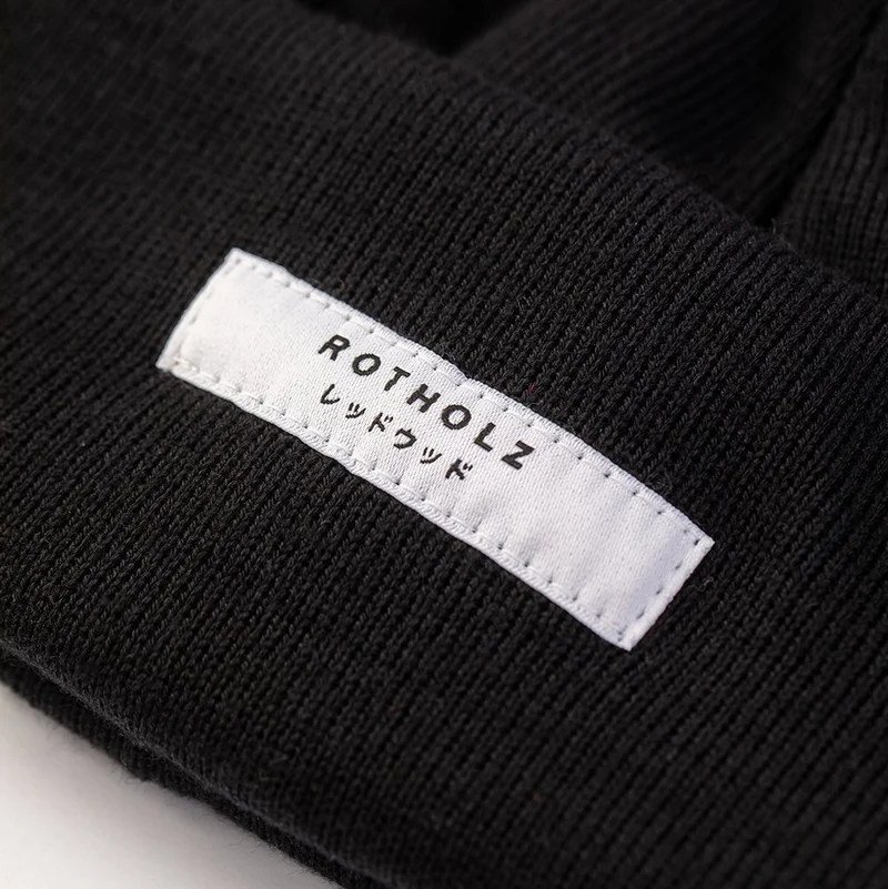 Rotholz Label Mütze Fein - Schwarz
