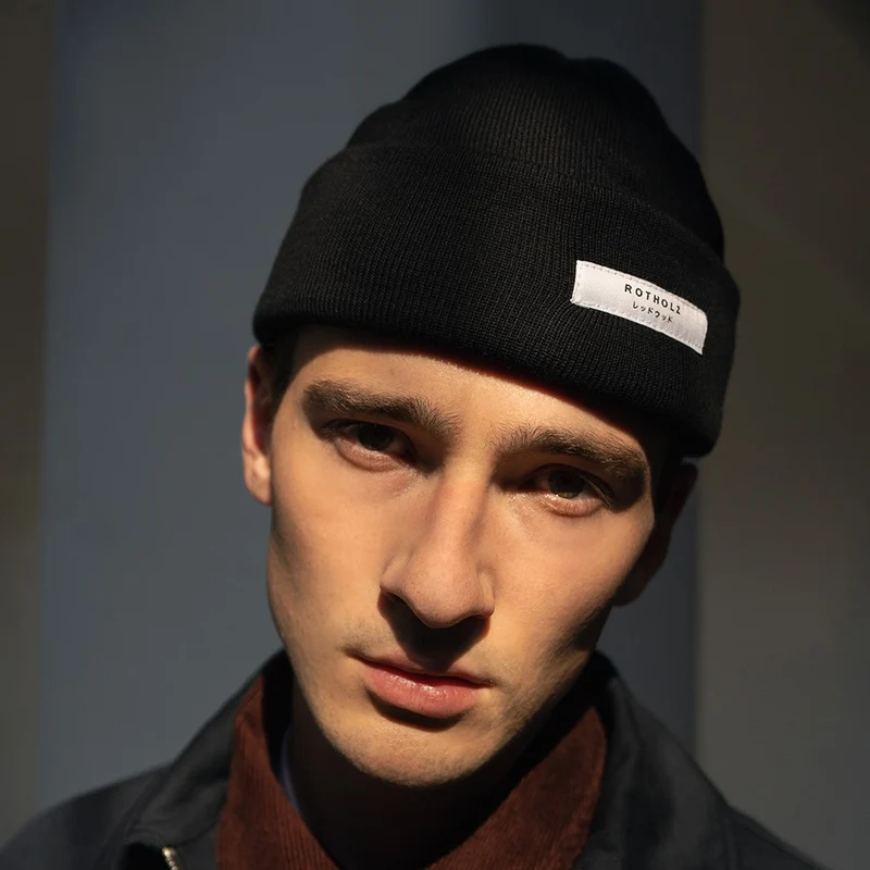 Rotholz Label Mütze Fein - Schwarz