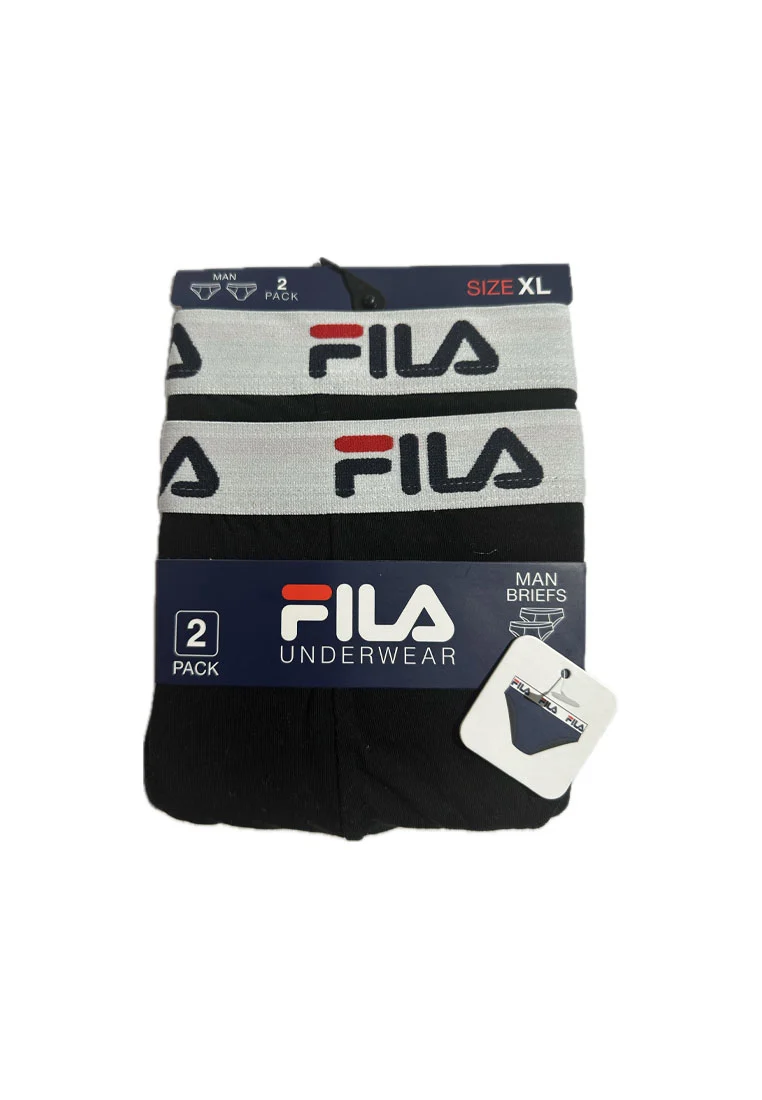 FILA 2er Pack Herrenslips, weißer Bund