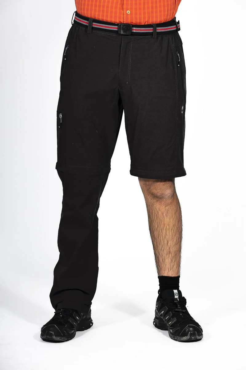 MauL Sport Herren Wanderhose elastisch T-Zipp-off Quebec (2024) black (Kurzgröße)