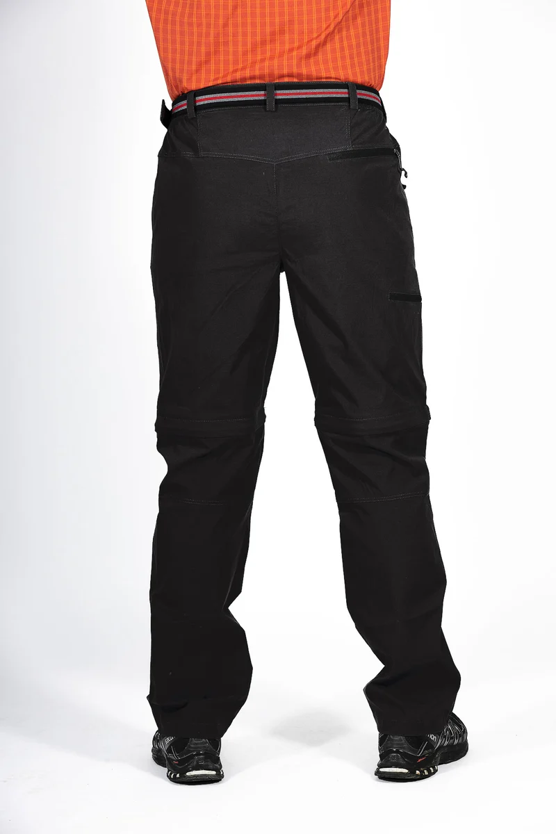 MauL Sport Herren Wanderhose elastisch T-Zipp-off Quebec (2024) black (Kurzgröße)