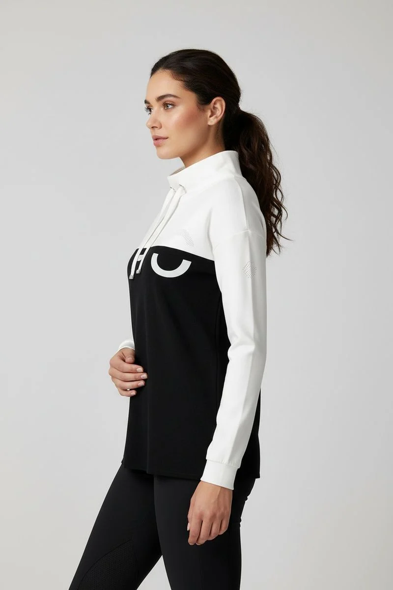 LPO Damen Hoodie mit weitem Ausschnitt und Colourblock-Design Mira