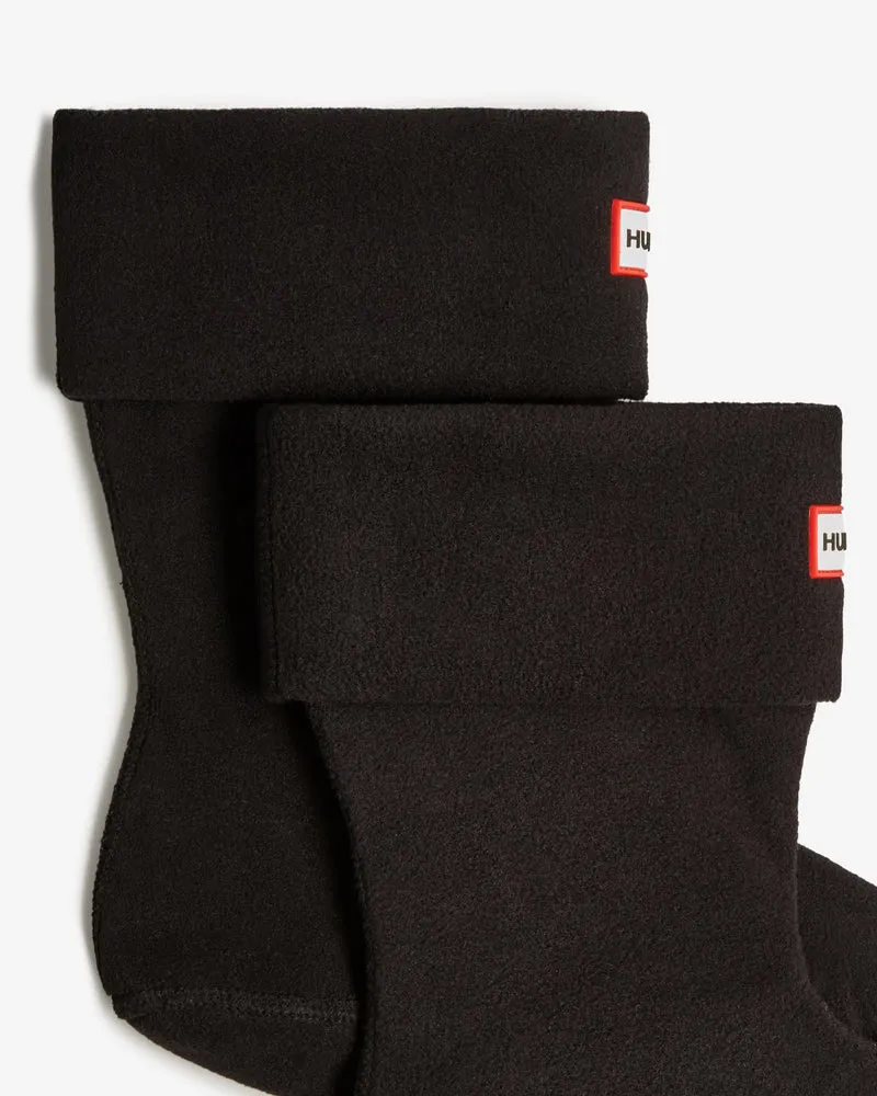 Recycled Fleece Cuff Short Stiefel Socken Schwarz (Unisex)