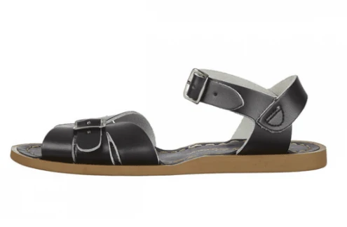 Saltwatersandal Classic Black mit Schnalle