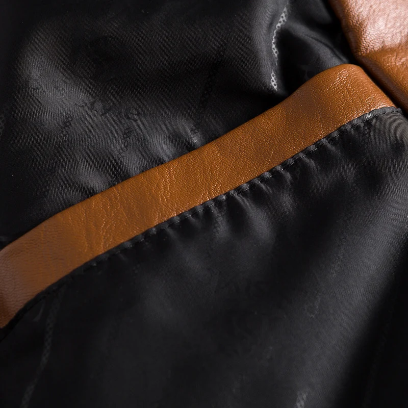 Herren Lederoptik-Sakko im Blazerstil mit Ziernähten und aufgesetzten Taschen Nord Taschen