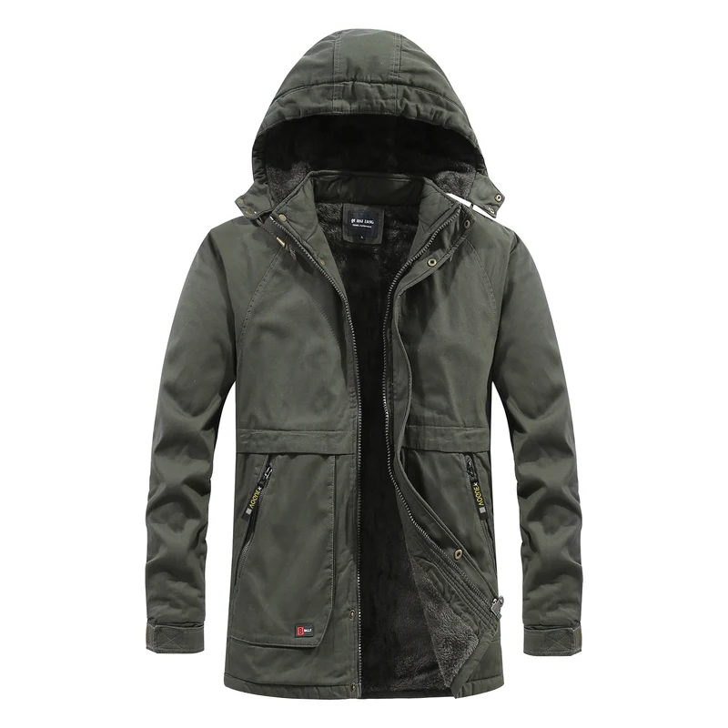 Herren Langparka im Field‑Look mit luxuriöser Kunstfell‑Innenfütterung und verdeckter Druckknopf‑Zipperfront Nord Taschen