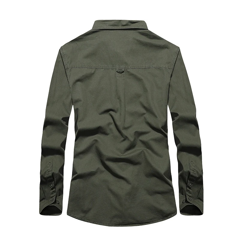 Herren Langes Utility-Hemd mit Brustpattentaschen, Button‑Front und OFF‑ROAD Logo Nord Taschen