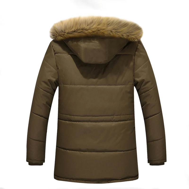 Herren langer gesteppter Thermoparka mit abnehmbarer Kunstfellkapuze und Teddyfleece-Innenlage Nord Taschen