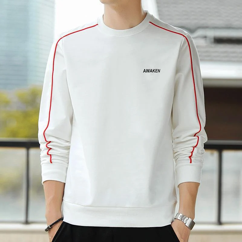 Herren Langärmeliges Sweatshirt mit Rundhals, Kontrastpaspel & Minimal‑Logo Nord Taschen