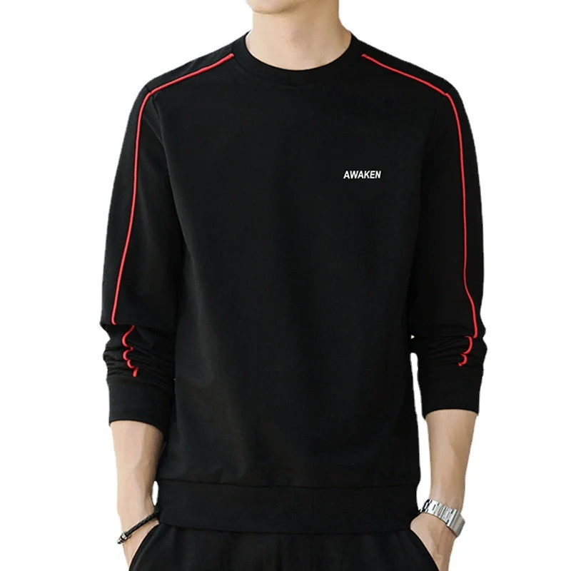 Herren Langärmeliges Sweatshirt mit Rundhals, Kontrastpaspel & Minimal‑Logo Nord Taschen