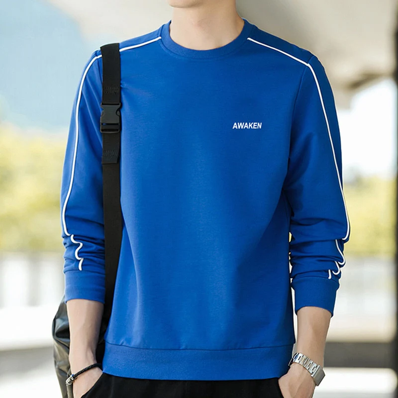 Herren Langärmeliges Sweatshirt mit Rundhals, Kontrastpaspel & Minimal‑Logo Nord Taschen