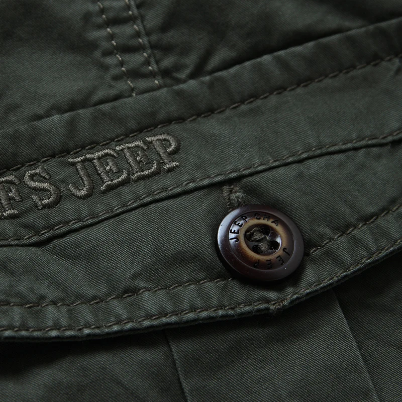 Herren Langärmeliges Canvas-Fieldhemd mit Brustpattentaschen und Military-Details Nord Taschen