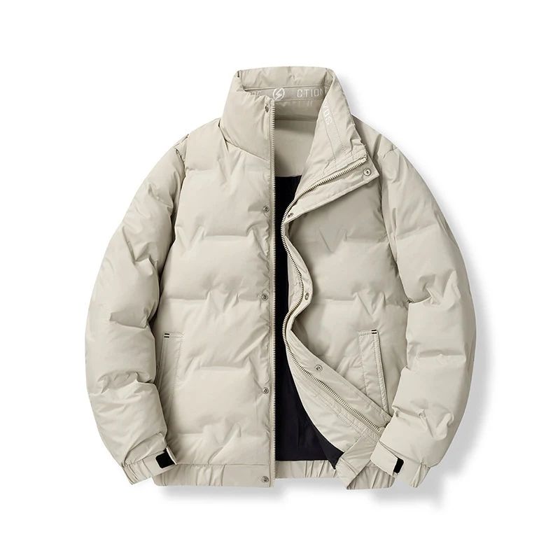 Herren kurze wattierte Steppjacke mit hohem Stehkragen und Thermoisolierung Nord Taschen