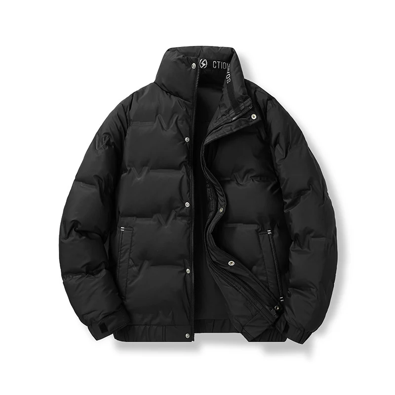 Herren kurze wattierte Steppjacke mit hohem Stehkragen und Thermoisolierung Nord Taschen
