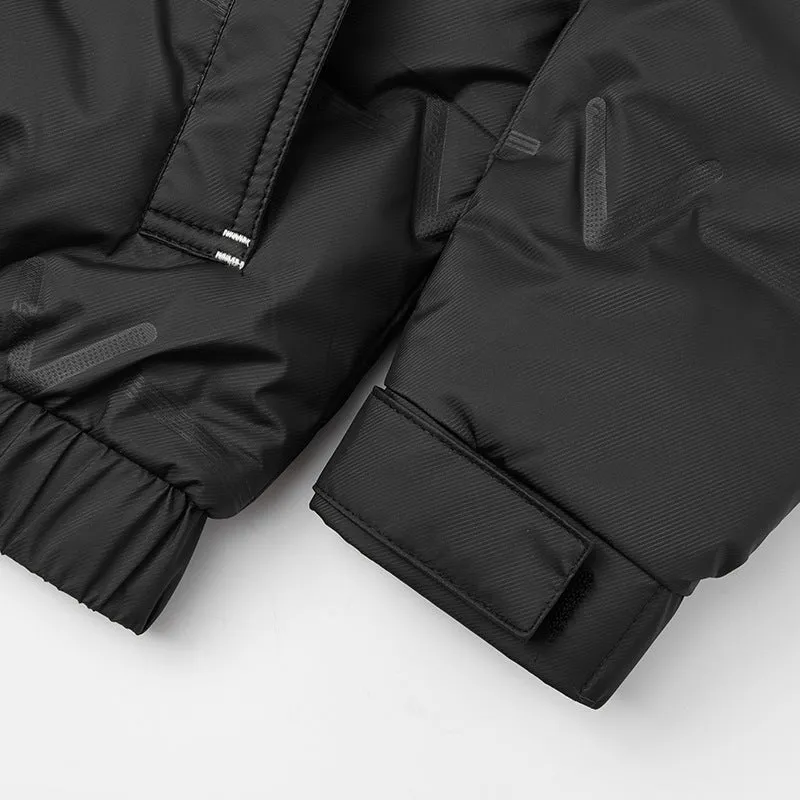 Herren kurze wattierte Steppjacke mit hohem Stehkragen und Thermoisolierung Nord Taschen
