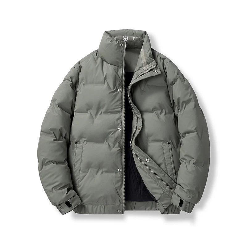 Herren kurze wattierte Steppjacke mit hohem Stehkragen und Thermoisolierung Nord Taschen