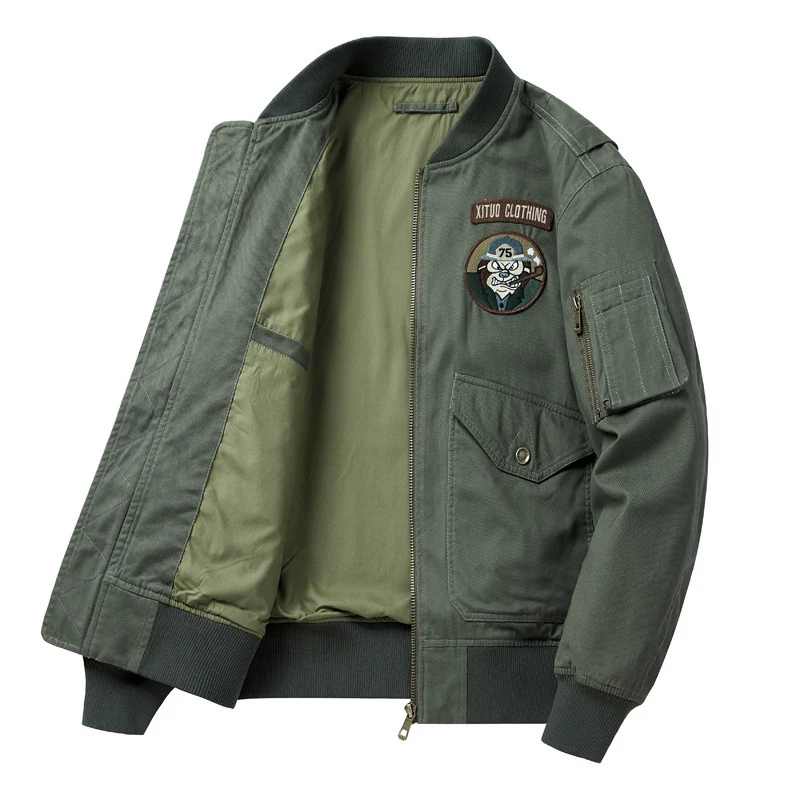 Herren Kurzblouson im Piloten-Design mit Utility-Ärmeltasche und aufgesetzten Pattentaschen Nord Taschen