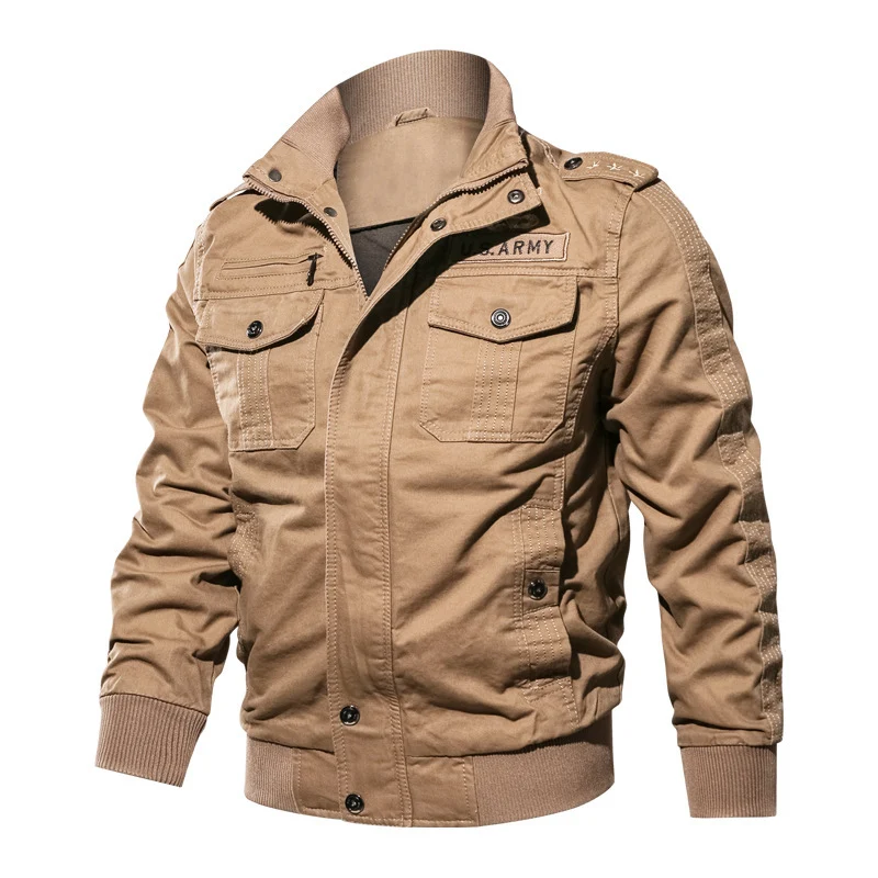 Herren Kurzblouson Canvas-Fieldjacke mit Schulterepauletten, Brustpattentaschen und geripptem Saum Nord Taschen