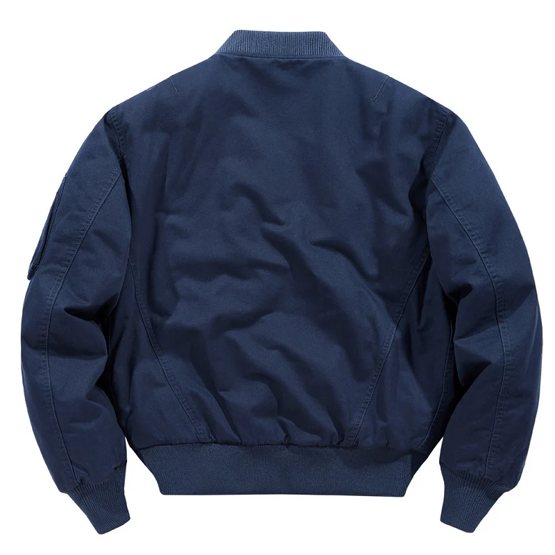 Herren Kurz geschnittene Utility-Bomberjacke aus robustem Canvas mit Ärmeltasche Nord Taschen