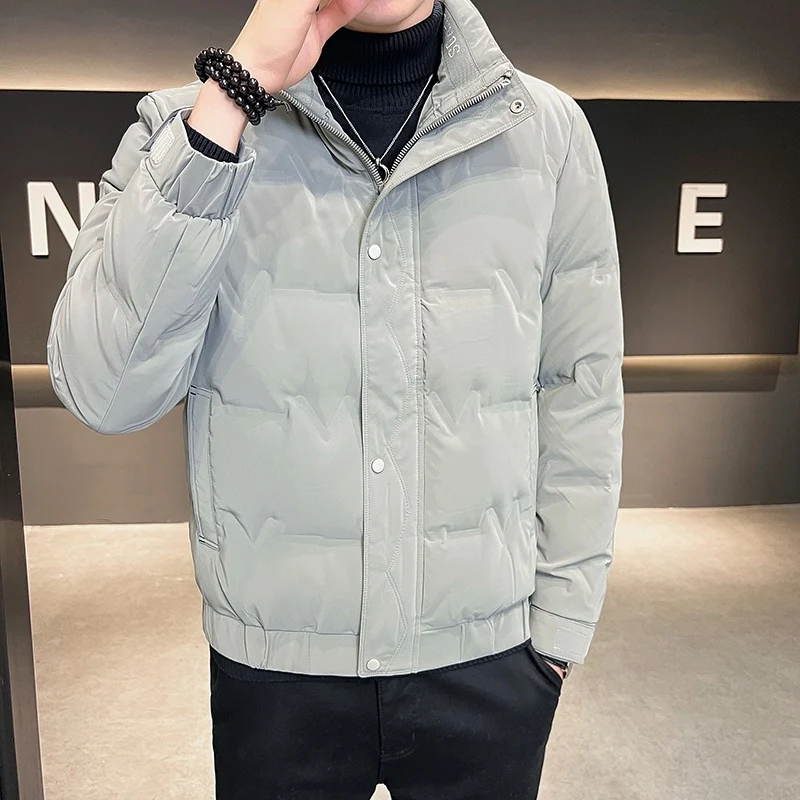 Herren Kurz geschnittene gesteppte Thermojacke mit Stehkragen und verdecktem Reißverschluss Nord Taschen