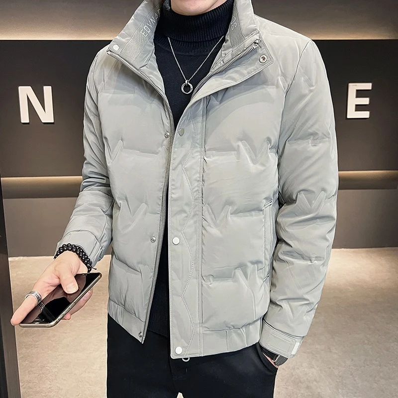 Herren Kurz geschnittene gesteppte Thermojacke mit Stehkragen und verdecktem Reißverschluss Nord Taschen