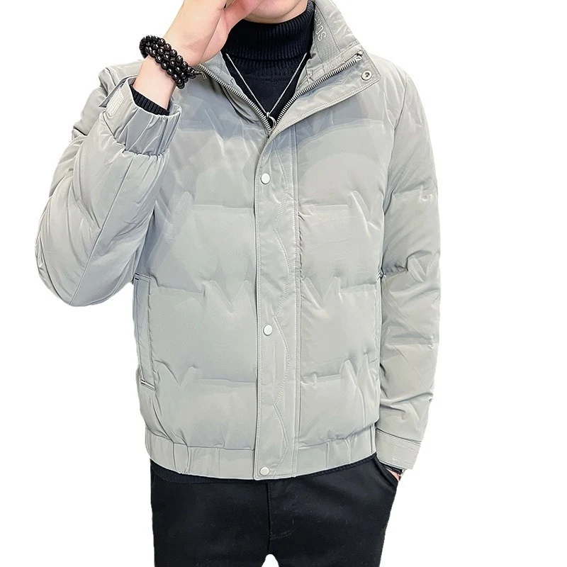 Herren Kurz geschnittene gesteppte Thermojacke mit Stehkragen und verdecktem Reißverschluss Nord Taschen