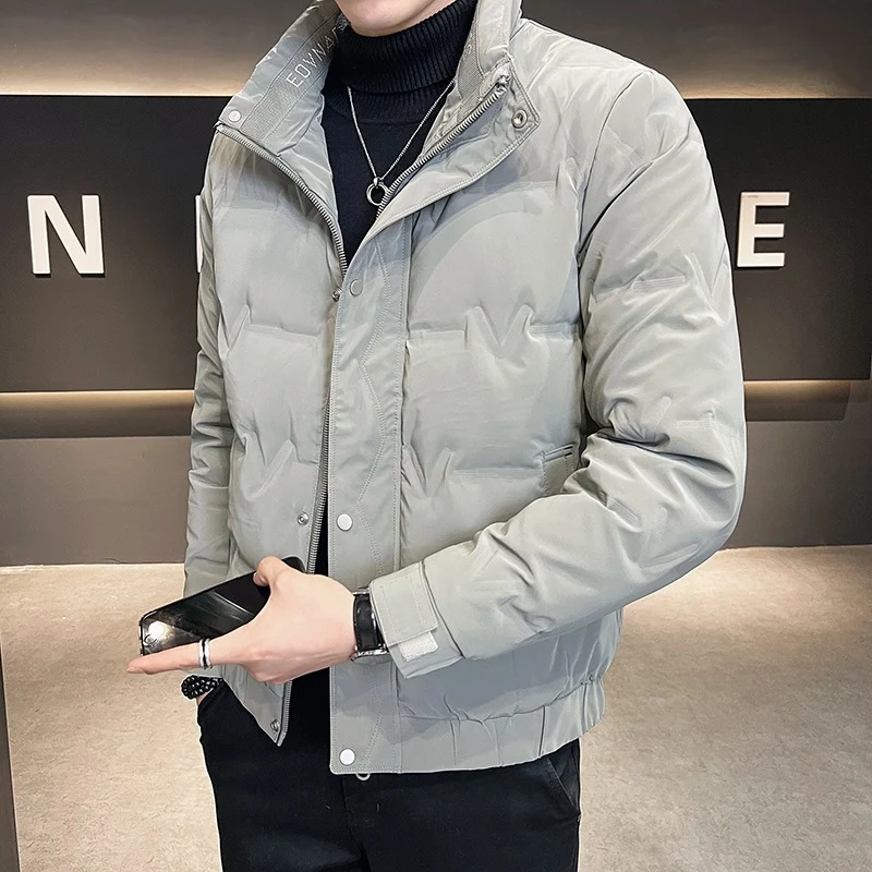 Herren Kurz geschnittene gesteppte Thermojacke mit Stehkragen und verdecktem Reißverschluss Nord Taschen