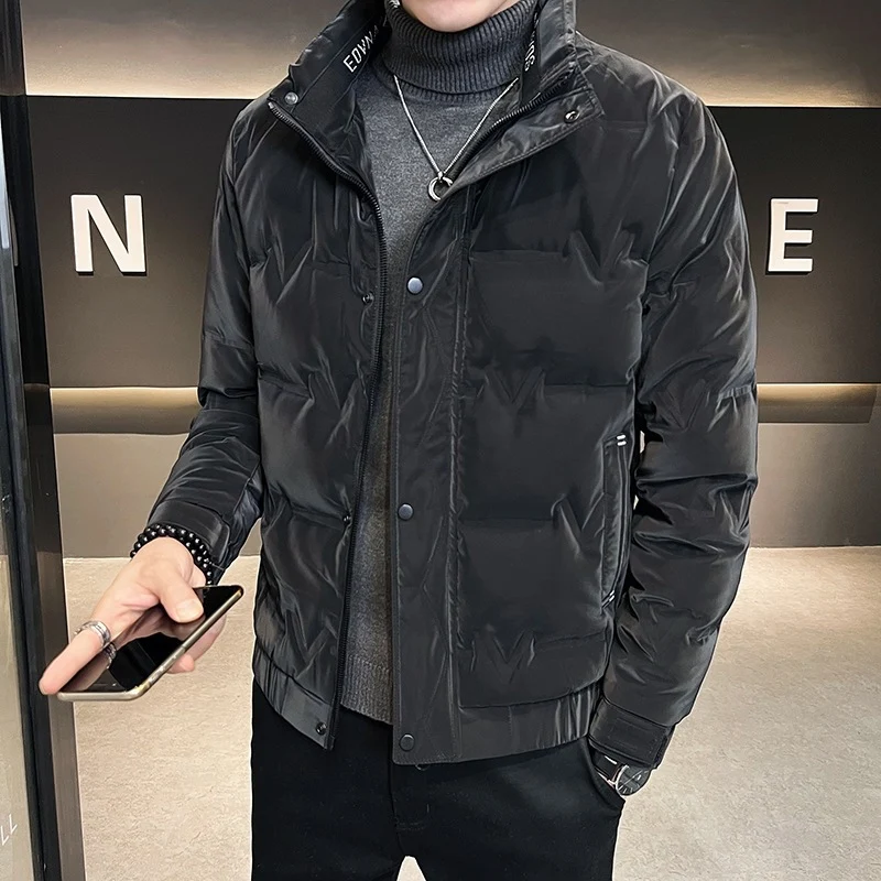 Herren Kurz geschnittene gesteppte Thermojacke mit Stehkragen und verdecktem Reißverschluss Nord Taschen