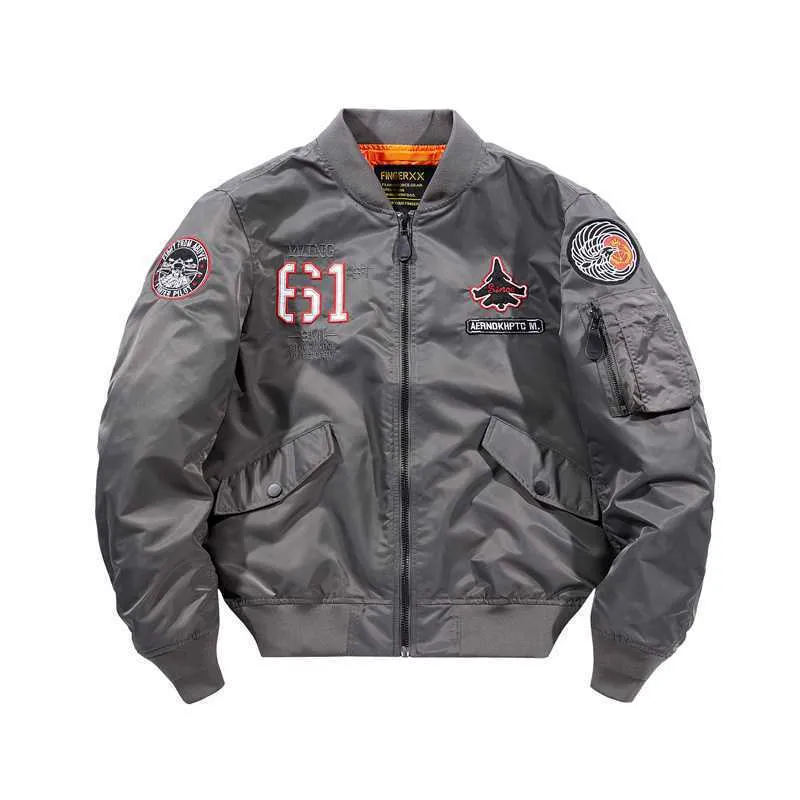 Herren Kurz geschnittene Flight-Bomberjacke mit Emblem‑Patch, Ärmel‑Utility‑Tasche und kontrastierendem Innenfutter Nord Taschen