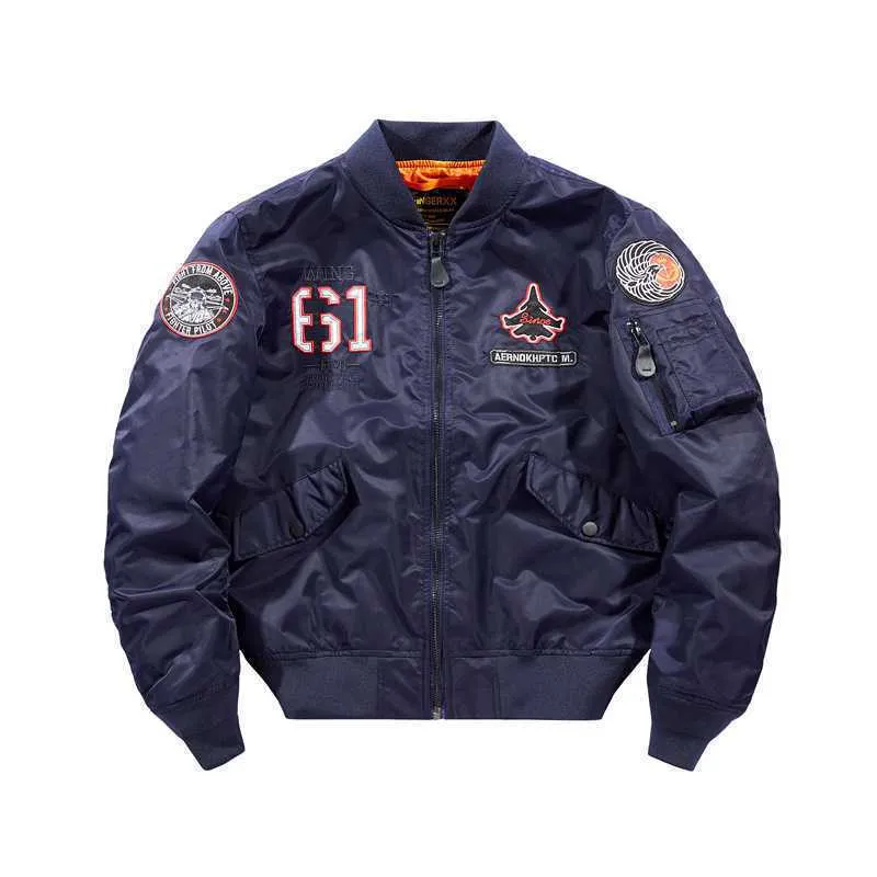 Herren Kurz geschnittene Flight-Bomberjacke mit Emblem‑Patch, Ärmel‑Utility‑Tasche und kontrastierendem Innenfutter Nord Taschen