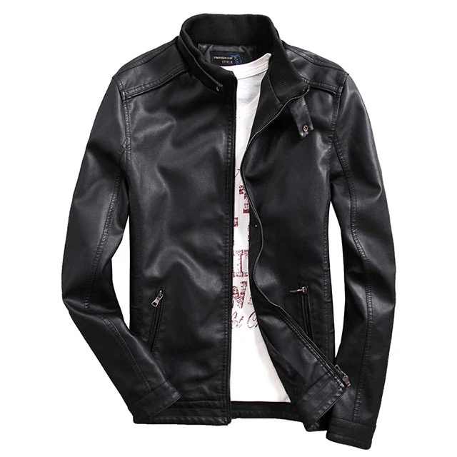 Herren Kunstlederblouson mit wärmender Teddyfleece-Innenlage und Stehkragen Nord Taschen