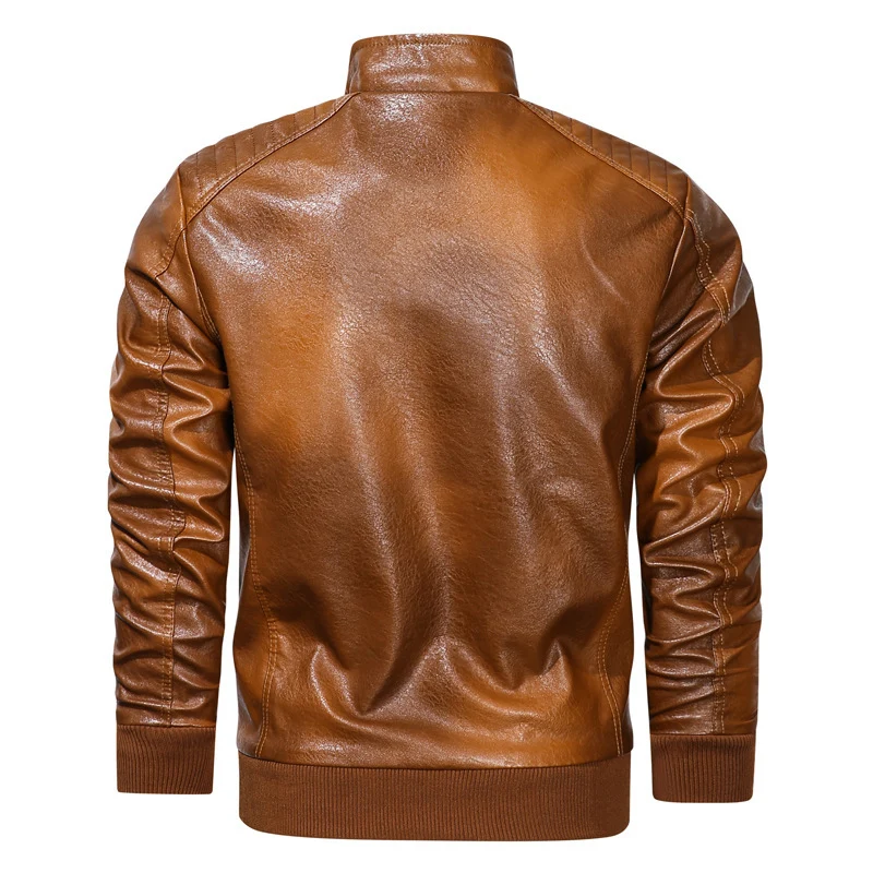 Herren Kunstleder‑Pilotenblouson im Aviator‑Look mit gesteppter Schulterpartie und Reißverschluss‑Taschen Nord Taschen